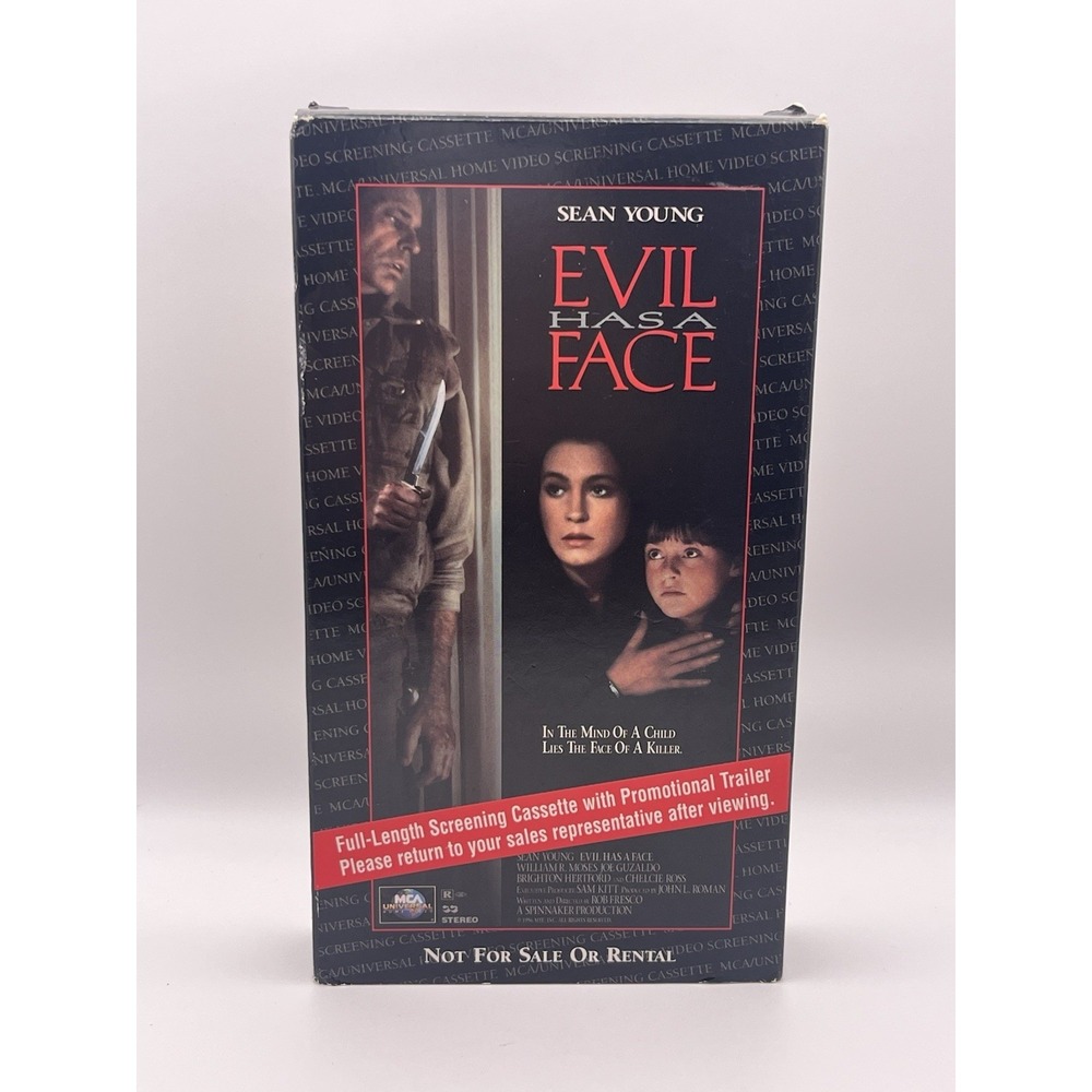 Evil Has a Face VHS 1996 MCA Screening‎ Cassette Promo Sean Young RARE